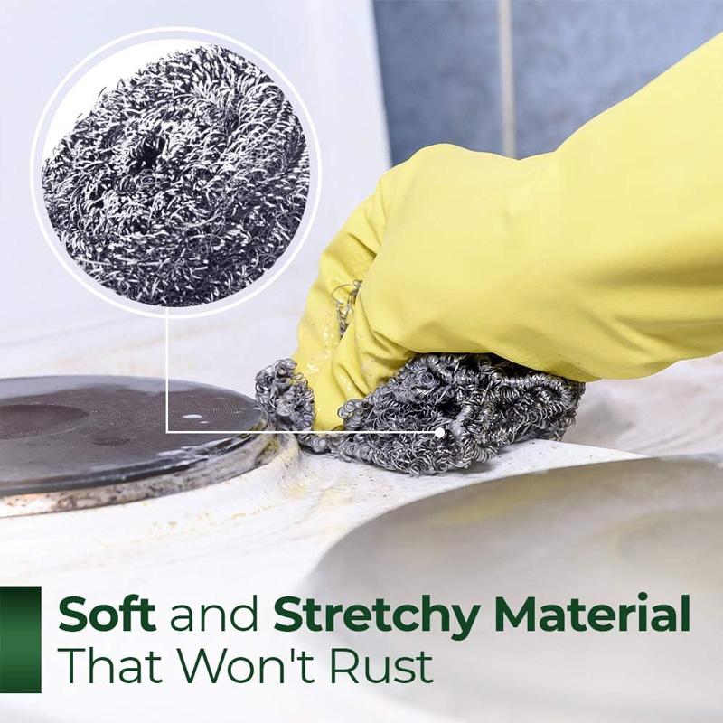 410 Stainless Steel Scouring Pads, 20 Pcs for Heavy Grease. 31x31cm, Bubbles Rich, Durable, Not for Non-Stick