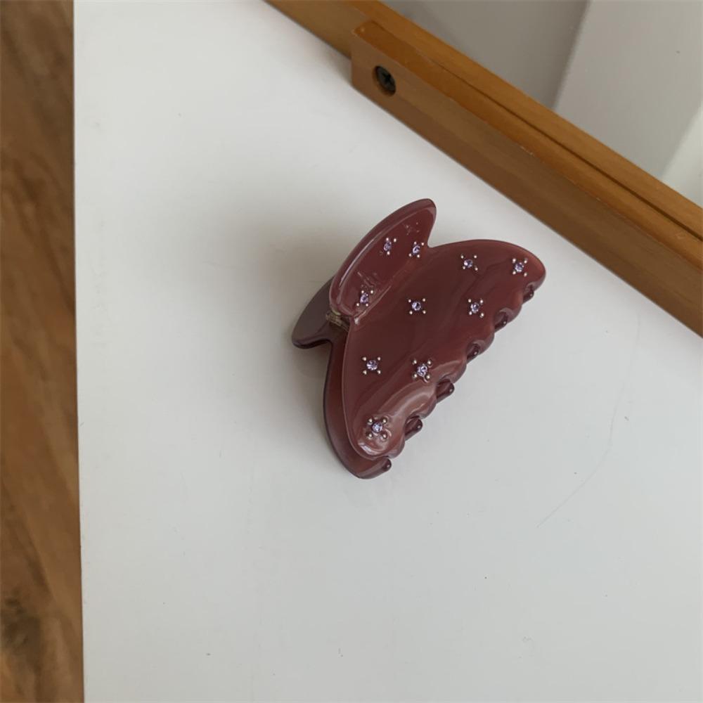 Retro Acetic Acid Rhinestone Semicircle Hair Clip Headwear Korean Style Shark Clip Girls Hair Claw