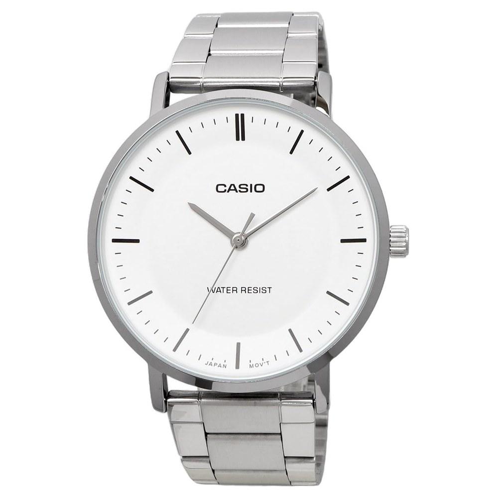 Casio Quartz Men's Wristwatch MTP-VT04D-7E White Metal Band