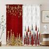 Christmas Tree Snowflake Polyester Drapes Rod Pocket Style Ideal for Easy Hanging Household Decoration Ideal for Bedchamber Office Kitchen