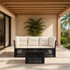 Garden Sofa Set 4 Pieces Black Poly Rattan