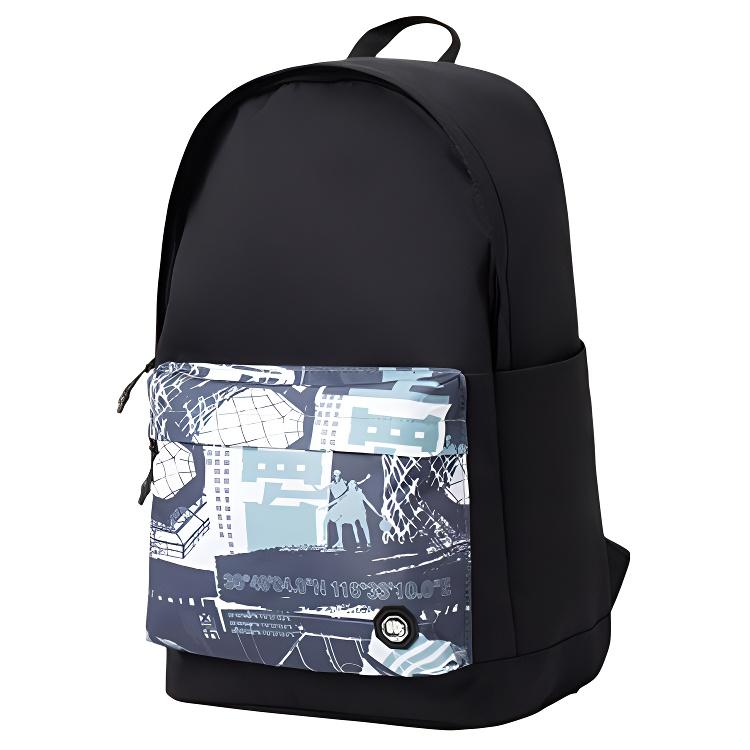 Li Ning Basketball Print Polyester Backpack Unisex Backpack Black ABSR409-3 Black