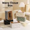 Durable Elegant Tissue Storage Box Minimalist Ripple Design Paper Towel Case Anti-slip INS Paper Container Home Decoration