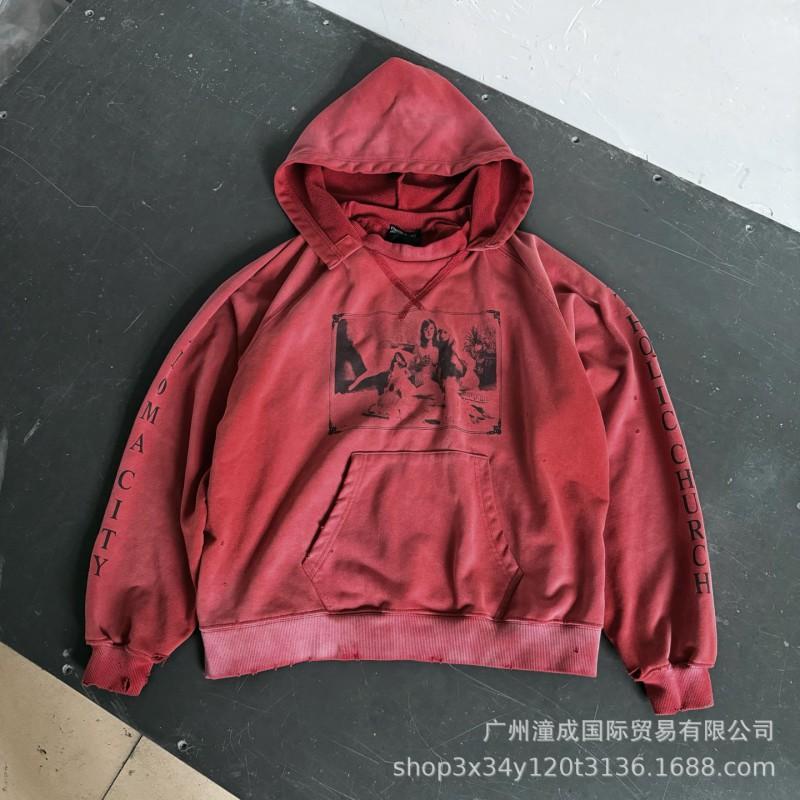 Túlméretezett mosott pamut kapucnis pulóver betűnyomattal Uniszex Streetwear Őszi alkalmi pulóver