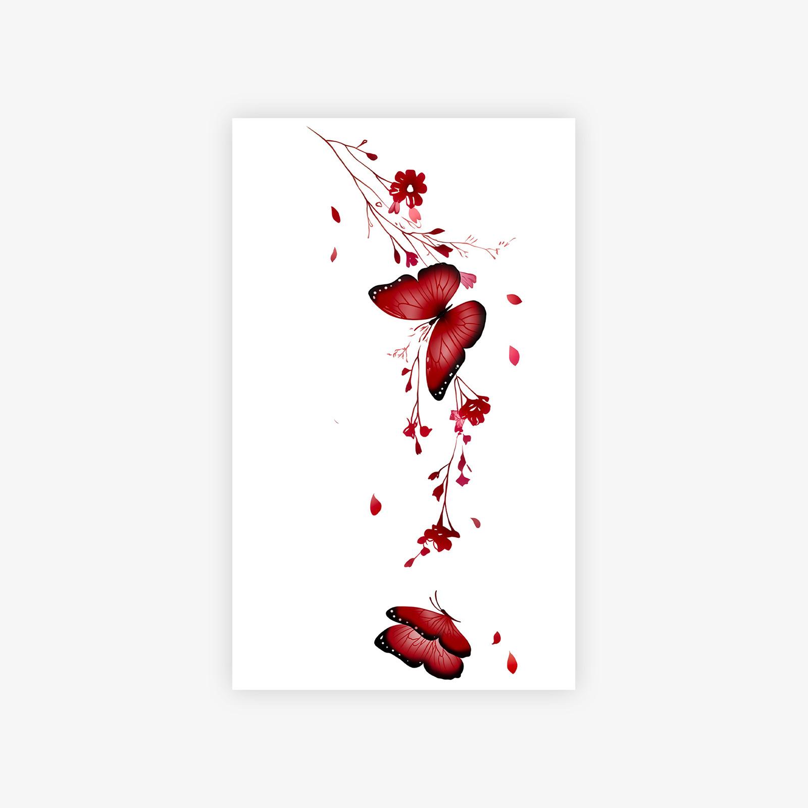 

Flower Butterfly, Beautiful Wind, Small Fresh Collarbone Tattoo Sticker 9*15