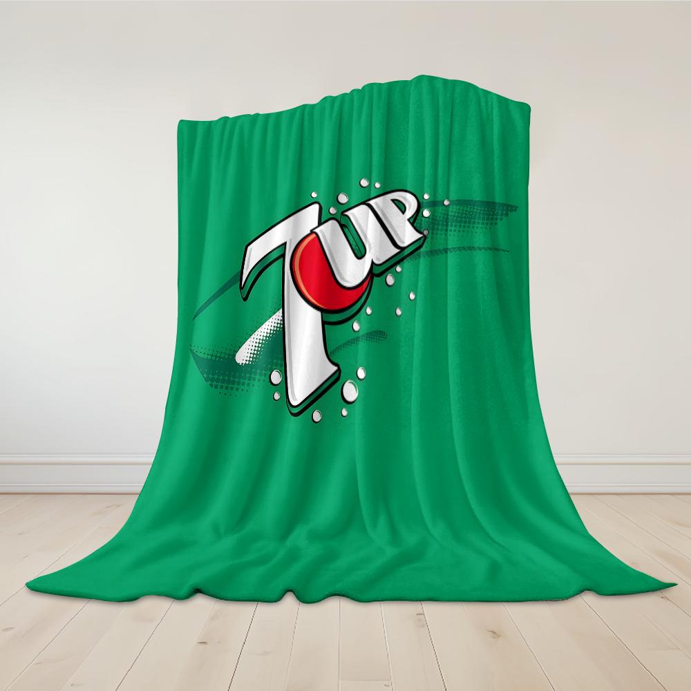 7up Bubble Logo Flannel Blanket Warm Soft Halloween Christmas Couch Warm Cozy Decorative Decor Gift for All Season