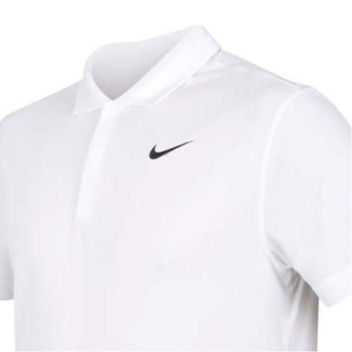 Nike Small Logo Solid Color Short Sleeve Polo Shirt Men Tops White DH0858-100