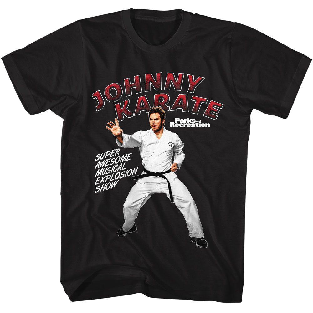 Parks and Recreation Johnny Karate Black Adult T-Shirt XL
