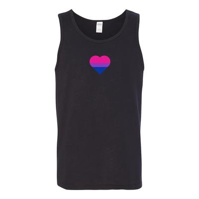 Bisexual Pride Flag Heart - Pride Month LGBTQIA Love Identity Tank - Black