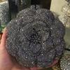 Blue Flower Diamond Multicolored Foral Evening Clutches Purse Luxury Crystal Women Metal Wedding Prom Handbags Rhinestone Bag