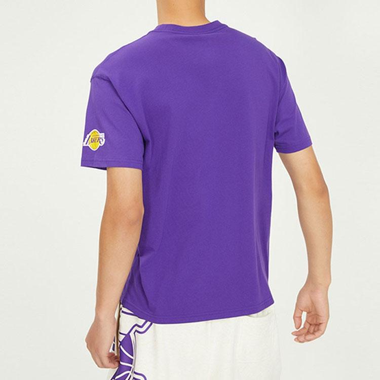 Jordan Los Angeles Lakers Alphabet Print Crew Neck Short Sleeve T-Shirt Men Tops Purple DA6513-547