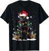 Black Cat Christmas Santa Hat Funny Meowy Cats Women Men Unisex T-Shirt