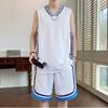 11043 Men's Ice Silk Basketball Vest & Shorts Set, Quick-Dry & Sleeveless, Loose Fit for Summer 2026 Training