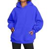 Hooded Sweatshirt Women's Long Sleeve Loose Fit Solid Color Fleece Warm Autumn Winter Style Street Hip Hop Pockets