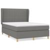 Maison Exclusive - Sommier à lattes de lit avec matelas Gris foncé 140x190cm Tissu