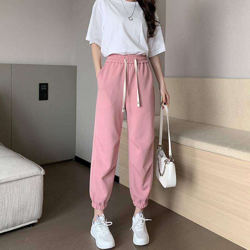 2024 Women's Loose-Fitting Slimming Casual Sports Pants: Cuffed, Eight-Point, Nine-Point Length