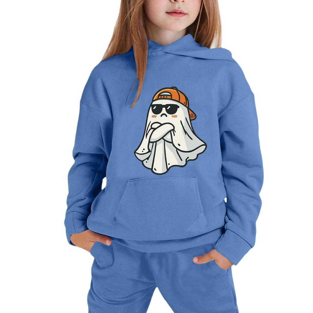 Kids Hoodie with Halloween Print - Long Sleeve Pullover Sweatshirt for Boys and Girls