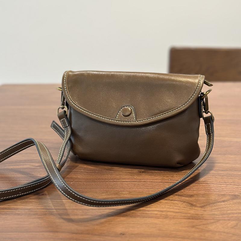 Johnature Summer Mobile Phone Bag Genuine Leather Retro Small Bag Versatile Women's Shoulder Crossbody Bags