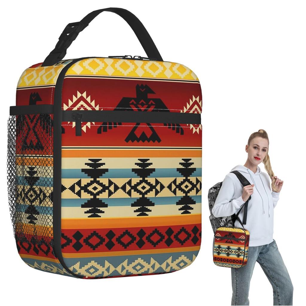 Thunderbird Native American Pattern Insulated Lunch Bag for Women Children Portable Food Boxes Thermal Lunch Box Tote