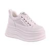 Platform white shoes women's 2025 spring new casual versatile single shoes women's sports shoes heightening board shoes mesh breathable