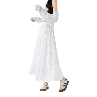 White Skirt for Women's New Style Spring and Autumn High Waist Slim Drooping Umbrella Skirt A-line Pleated Skirt Fluffy Cake Skirt