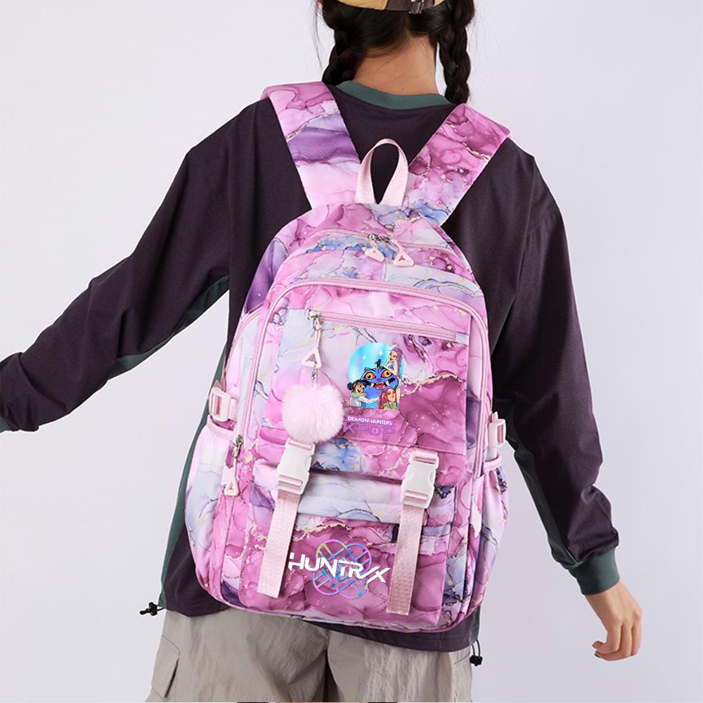 Cartoon Demon Hunters Printed Backpack Schoolbag for Teenager Student Girl Boy Bookbag Large Capacity Waterproof Travel Bag Mochila