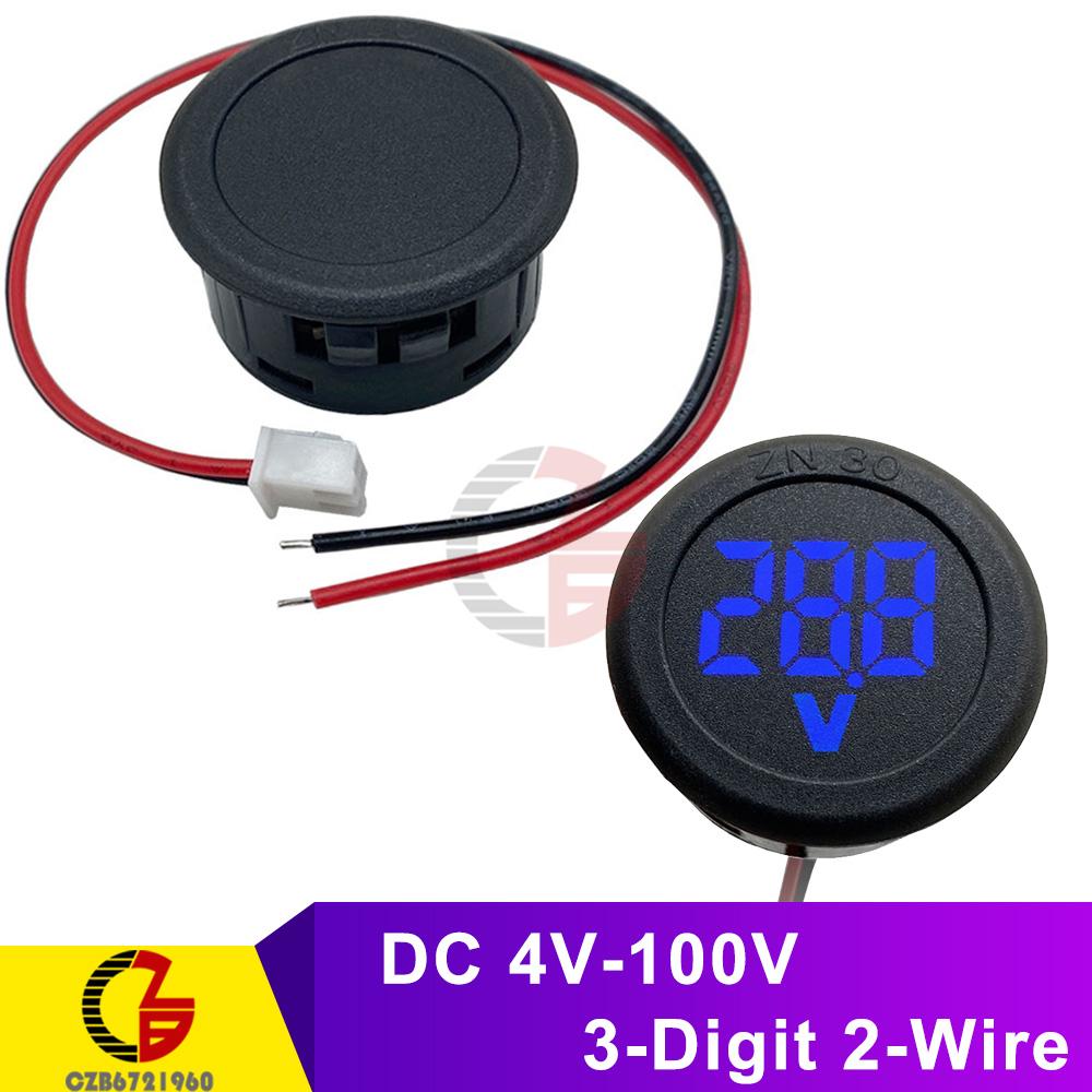 DC 4.7-30V 0.56'' Inch LED Digital Voltmeter Voltage Meter Car Motorcycle Electric Volt Tester Detector DC 5V 12V 24V 2 Wire