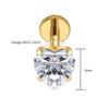 Titanio Genuino ASTM F136 Calibre 16G Corazón CZ Labret Roscado 3mm/4mm/5mm CZ Cartílago Tragus Hélice Stud para Nariz Joyería para Piercing