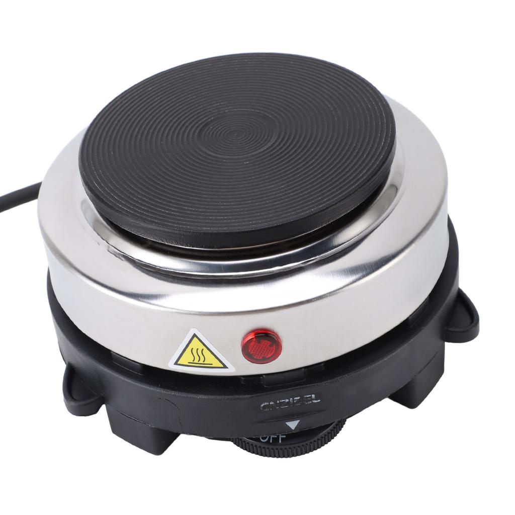 Kleine elektrische Kochplatte, 500 W, Edelstahl, 6 Geschwindigkeiten, Temperatur einstellbar, elektrischer Teekannenbrenner