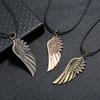 Vintage Angel Wing Pendant Necklace, Simple Alloy Jewelry for Men