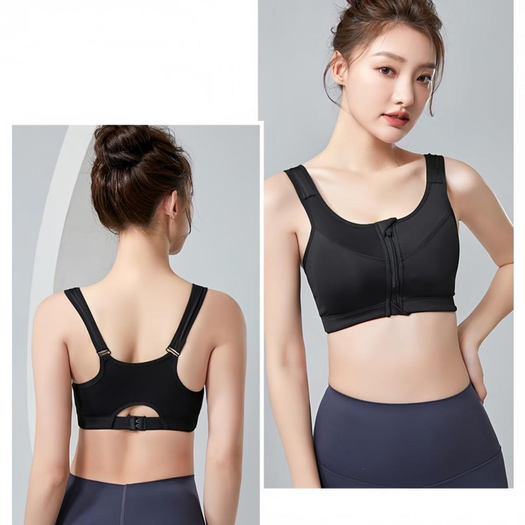 BlueBOA Sports Plus Front Molded Easy Size L Bra, Non-Slip, Front-Opening, Sweat-Wicking, Quick-Drying, Wireless, Sizes, Stretchy, Breathable,