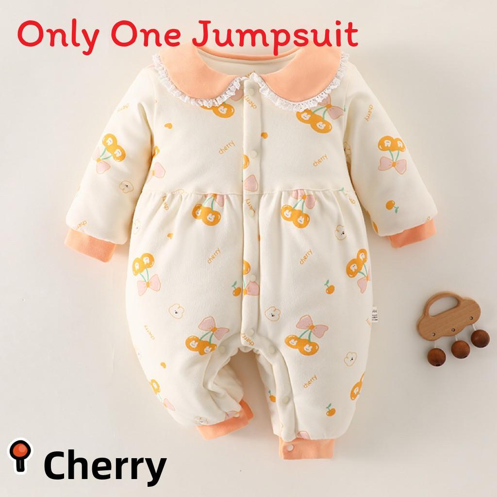 Baby Cotton Sleepsuit Winter Warmth With Snap Button Closure For Newborns