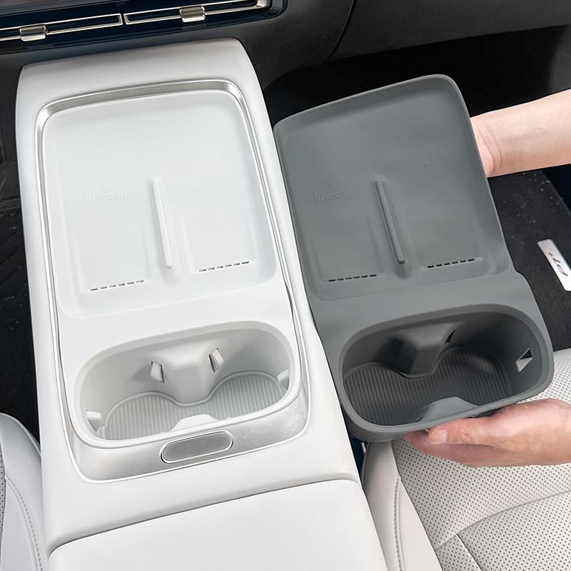For Xpeng P7 Plus Modification Wireless Charging Pad Silicone One-Piece Mat Original Car Color Center Console Cup