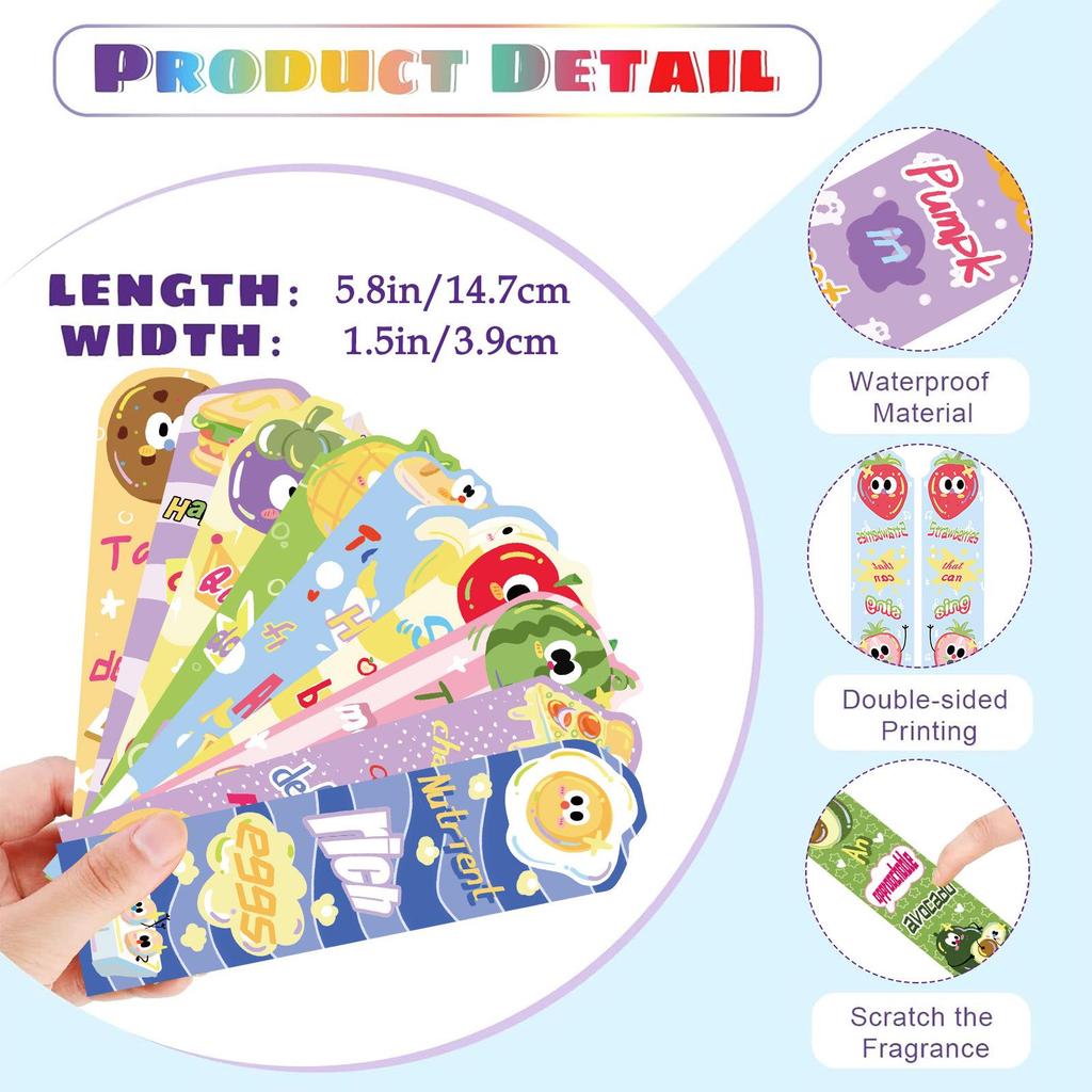 30 Cartoon Food Bookmarks - Cute & Creative Gifts for Students and Teacher Rewards