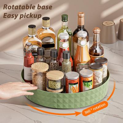 Lazy Susan Organizer Döner Tabla Şeffaf Çok Amaçlı Tezgah Üstü Baharatlık Kozmetik Tutucu 360 Derece Dönen Saklama Tepsisi