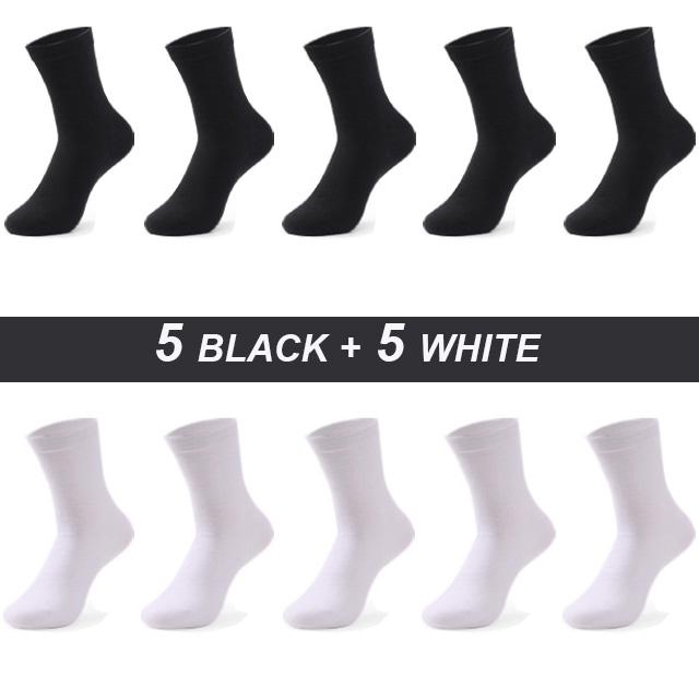 10 Pairs Plus Size Men's Socks Cotton High Quality Black White Business Soft Breathable Winter Male Long Socks New Style