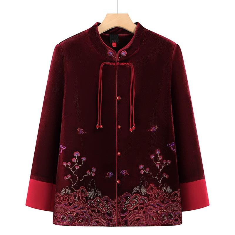 Autumn velvet coat women's top mother-in-law wedding clothes cardigan