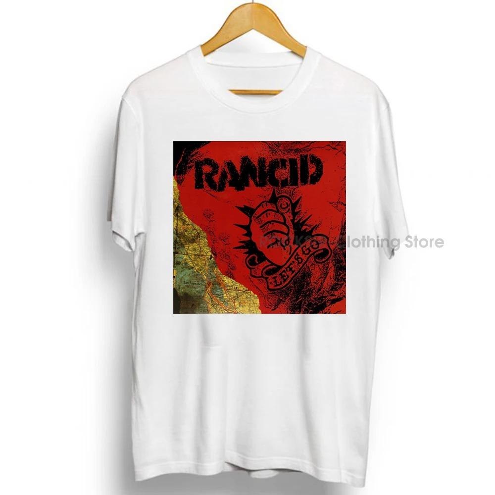 Mens Clothing Pop Punk Rancids Album Cool Skull Print Cotton Tees Short Sleeve Popular Unisex T Shirts Design Tops Streetwear