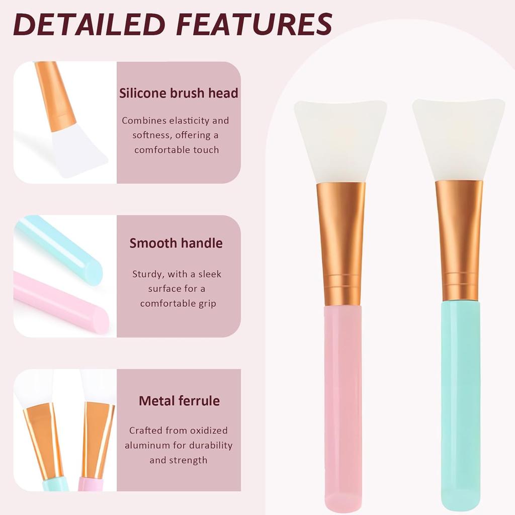 4-Piece Soft Silicone Face Mask Brushes – Ideal for Mud Masks, Skincare, Body Lotion & Butter