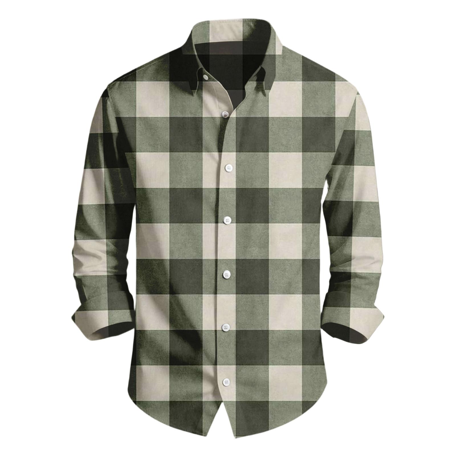 

Мужская повседневная рубашка с длинным рукавом и цифровой печатью, мужская рубашка на пуговицах с длинным рукавом и отложным воротником, тянущаяся в четырех направлениях L