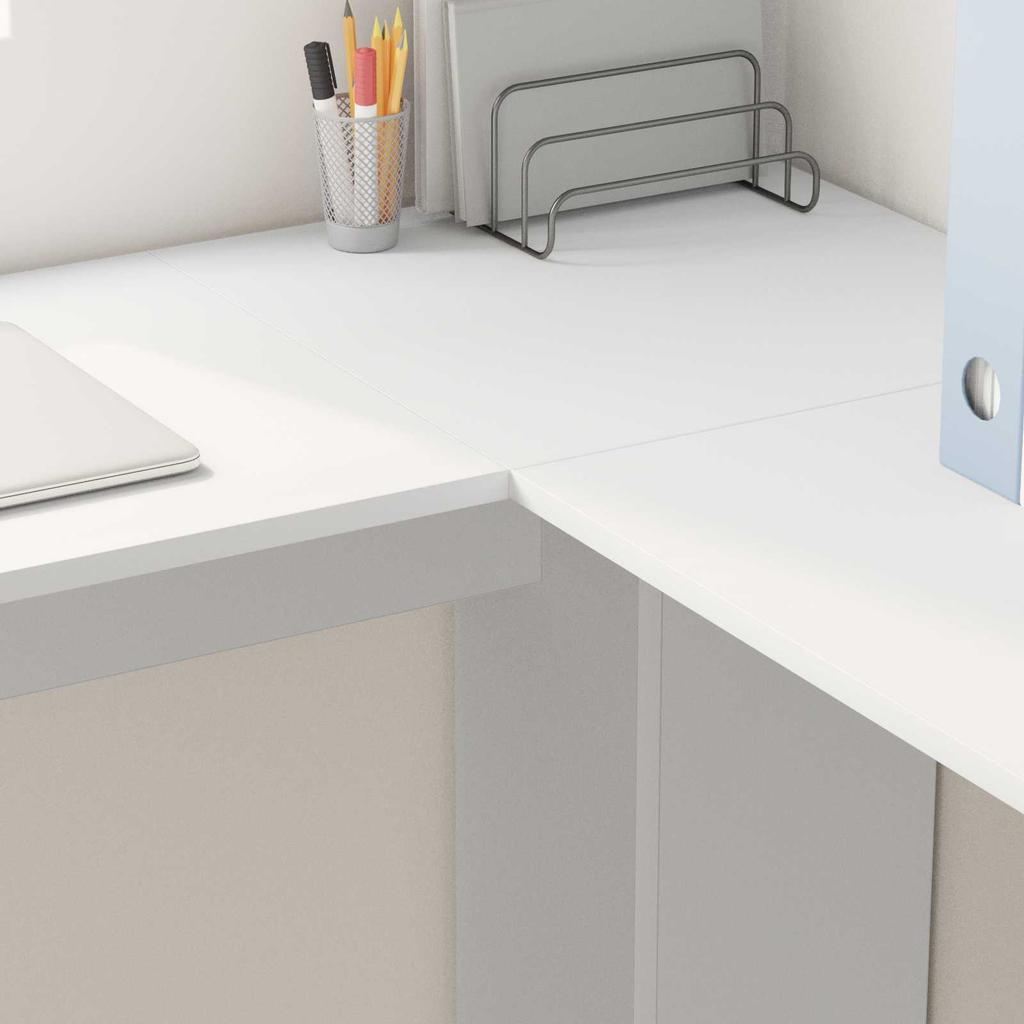 Corner Desk White 140 x 113.5 x 75 cm Particleboard
