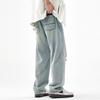American Retro Wide-leg Pants New Straight Trendy Brand Ripped Holes Fashion Street Trend Loose Jeans Men's Pants