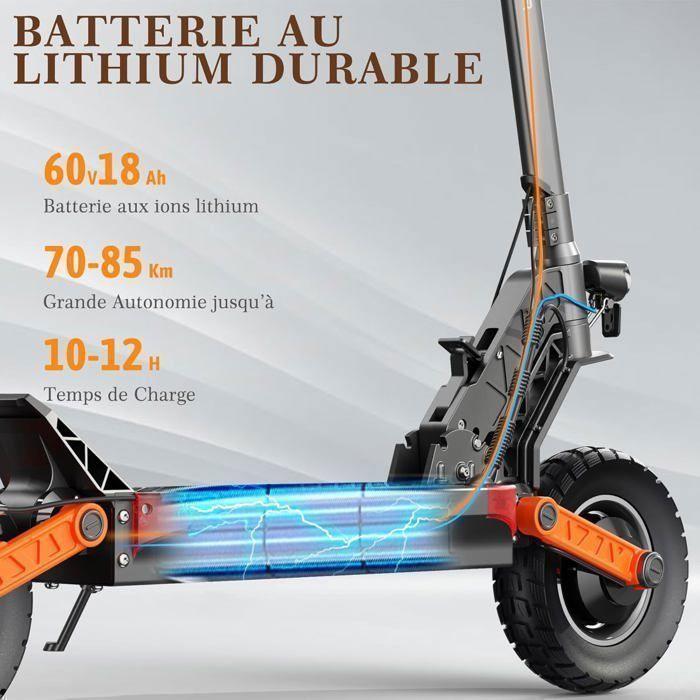 JOYOR S10-SZ - Trottinette elétrica - Dois motores 1000 W, bateria 60 V 18 Ah - Velocidade máxima 60 km/h - Preto