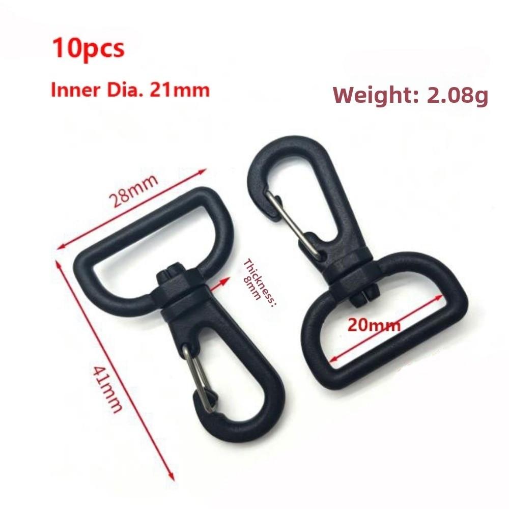 10pcs Plastic Backpack Webbing Carabiner Handbag Hanging Lobster Buckle  For Weave Paracord Lanyard