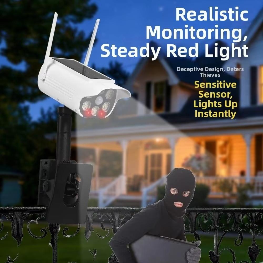 Solar Powered Virtual Camera Safety Light, Two-way Fixture, Multi Style Motion Sensor Waterproof Fence Outdoor Platform Floodlight
