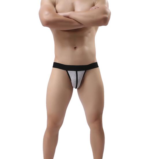 Striped Sexy Open Butt Underwear Jock Straps Briefs Thong Mid Rise Underpants