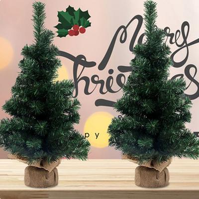 40/50cm Mini Christmas Trees Green With Linen Base Perfect Desktop Ornaments Store Window Displays Christmas Add Festive Touch