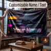City Cyberpunk Theme Throw Blanket Custom Name Text Personalized Blanket Soft Cozy Blanket for Home Sofa Bed
