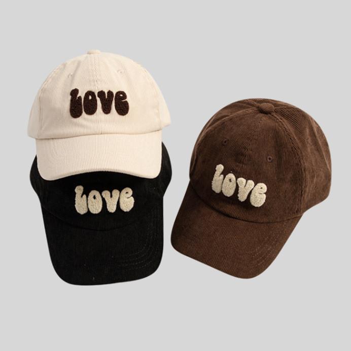 Plush Letter Retro Pattern Women Casual Corduroy Baseball Hat Autumn For