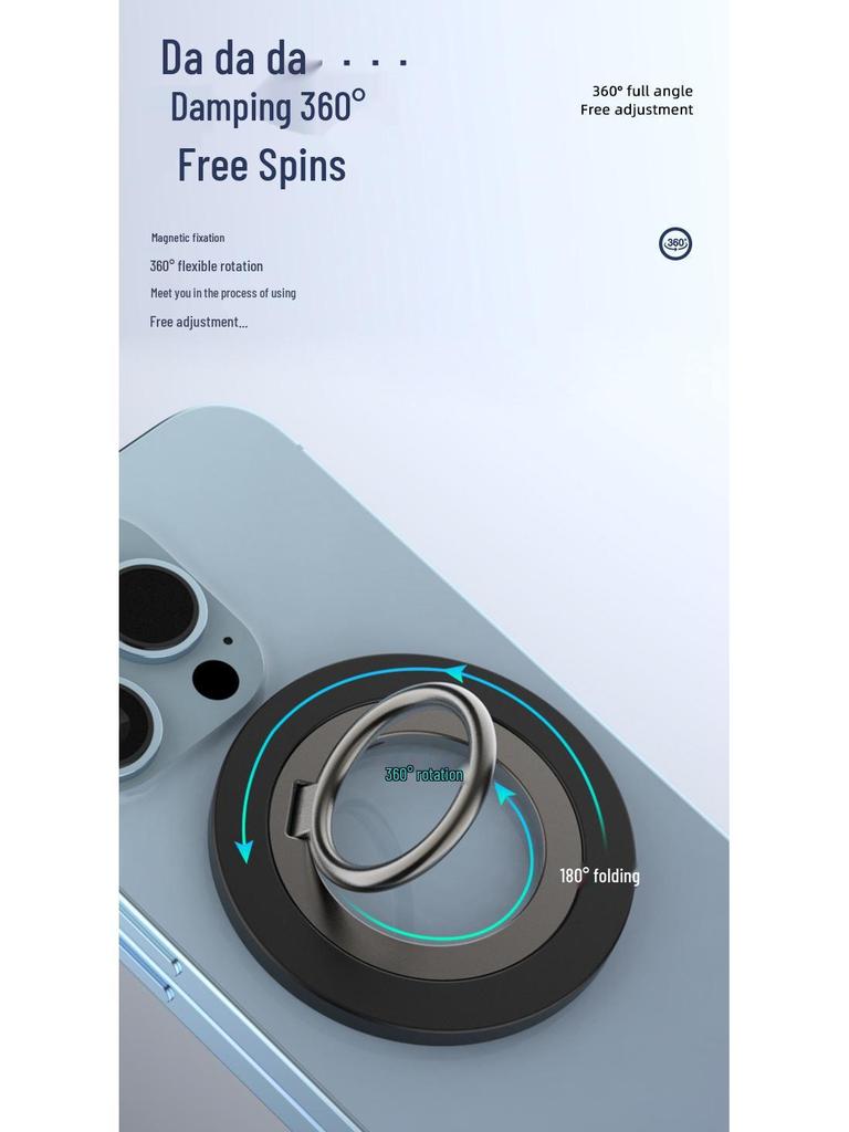 Magnetic Ring Stand for Apple 12-15 Phones - No Adhesive, Metal Design